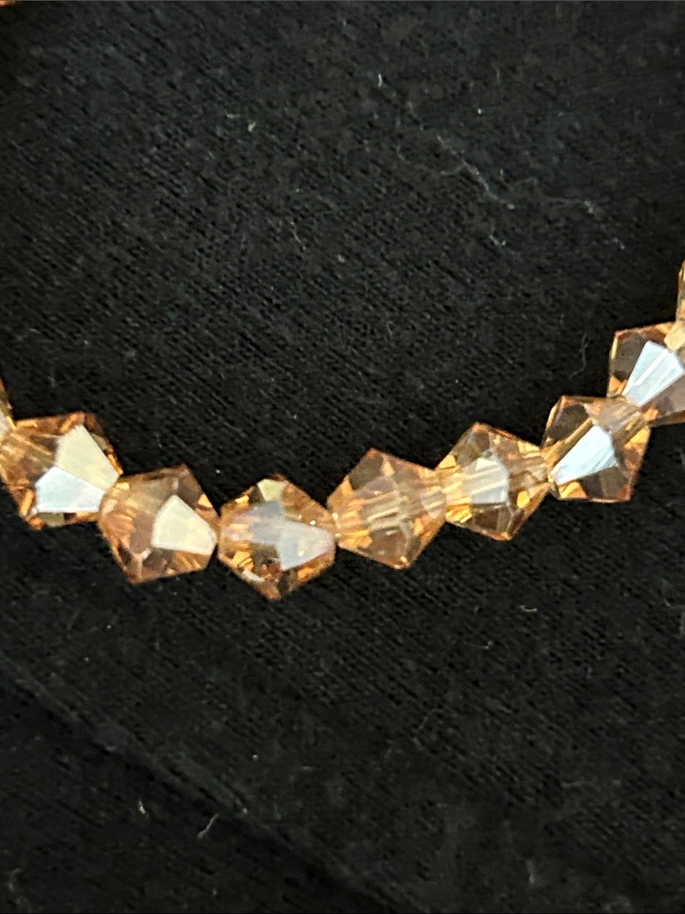 Gold Teardrop Pendant Necklace and Crystal Bead Bracelet Set image 3